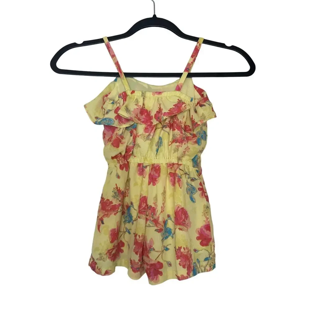 Guess Los‎ Angeles Toddler Girls Size 4 Floral One Piece Tank Romper Shorts
